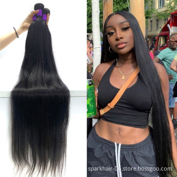 SPARK 10a Mink Brazilian Hair,Raw Virgin Cuticle Aligned Hair, Free Sample Brazilian Human Hair Bundles With Closure Frontal